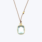 Lark Rectangular Blue Topaz Necklace