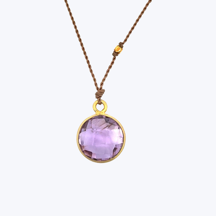 Lark Round Amethyst Necklace