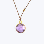 Lark Round Amethyst Necklace