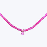 Pink Spinel + Sapphire Beaded Dove Necklace