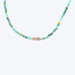 Turquoise + 3 Cognac Diamond Beaded Dove Necklace