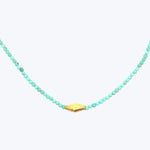 Turquoise + 18kt Tapered Beaded Dove Necklace