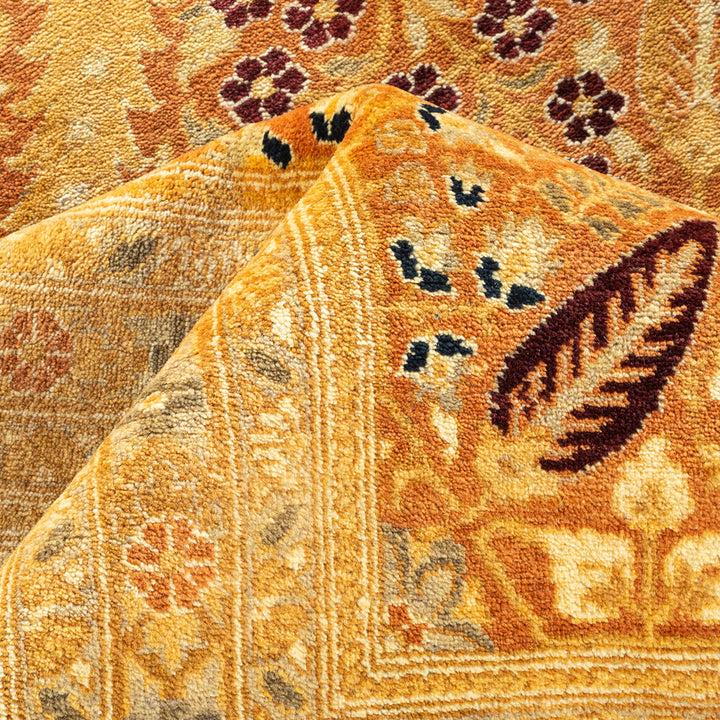 Brown Traditional Mogul Wool Rug - 10'3" x 13'4"