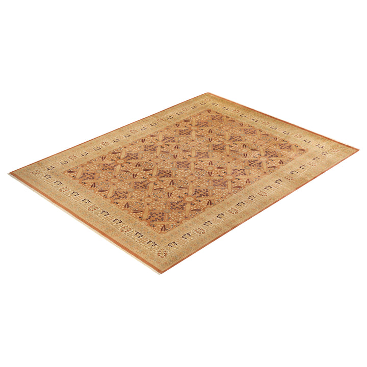 Brown Traditional Mogul Wool Rug - 10'3" x 13'4"