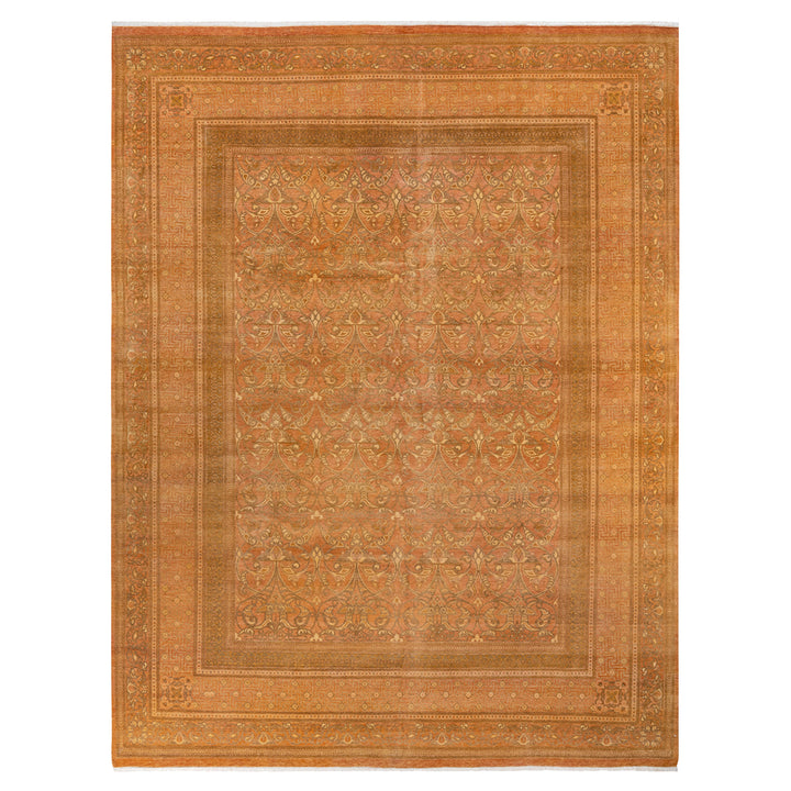 Pink Traditional Mogul Wool Rug - 9'4" x 12'1"