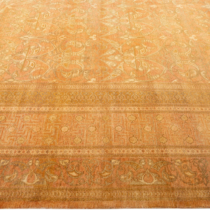 Pink Traditional Mogul Wool Rug - 9'4" x 12'1"