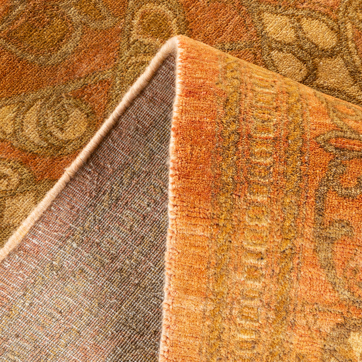 Pink Traditional Mogul Wool Rug - 9'4" x 12'1"