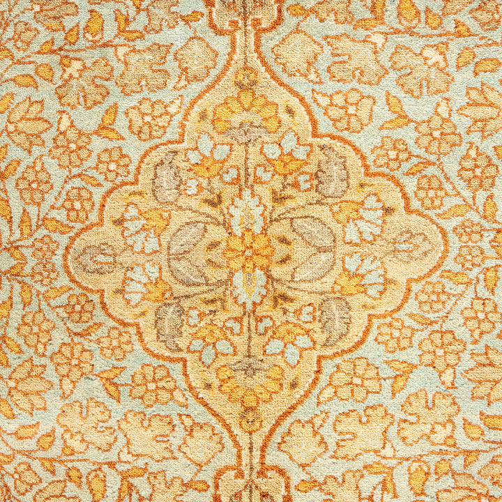 Yellow Traditional Mogul Wool Rug - 8'1" x 9'8"