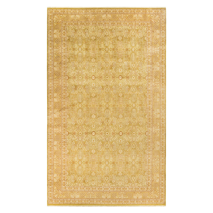 Green Traditional Mogul Wool Rug - 9'2" x 15'8"