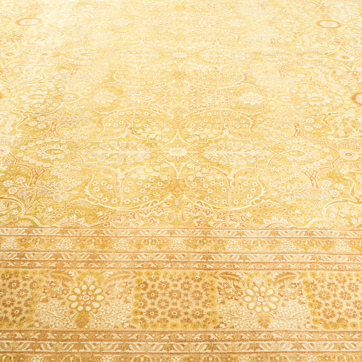 Green Traditional Mogul Wool Rug - 9'2" x 15'8"