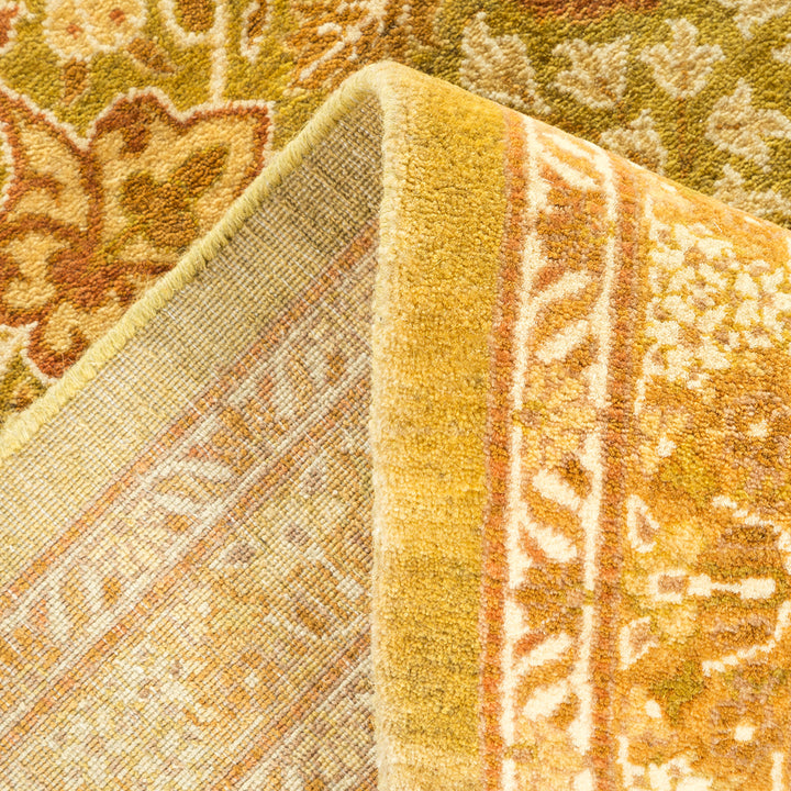 Green Traditional Mogul Wool Rug - 9'2" x 15'8"