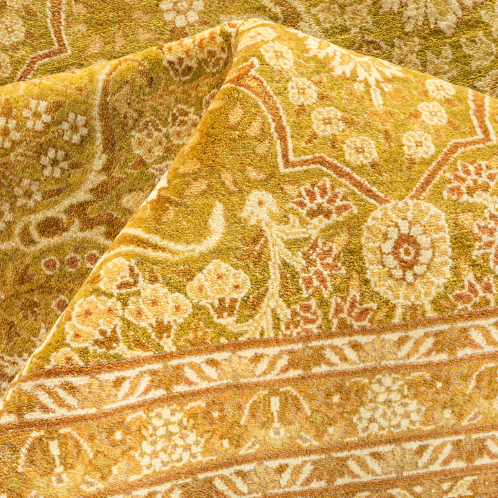 Green Traditional Mogul Wool Rug - 9'2" x 15'8"