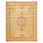 Yellow Traditional Mogul Wool Rug - 8'2" x 10'4"