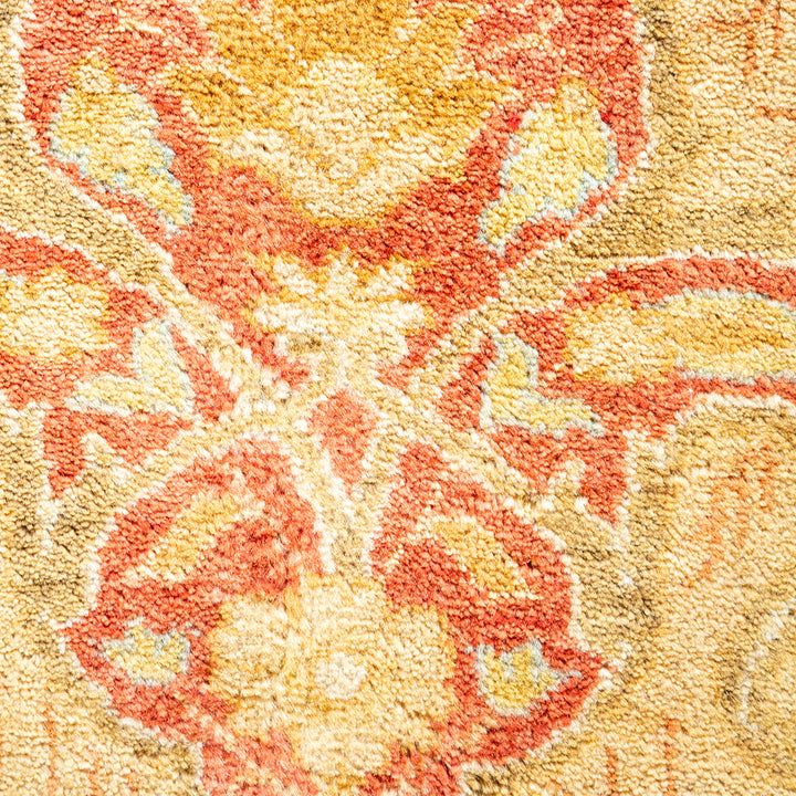 Yellow Traditional Mogul Wool Rug - 8'2" x 10'4"