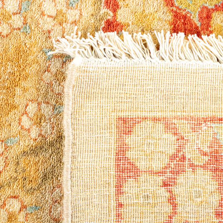 Yellow Traditional Mogul Wool Rug - 8'2" x 10'4"