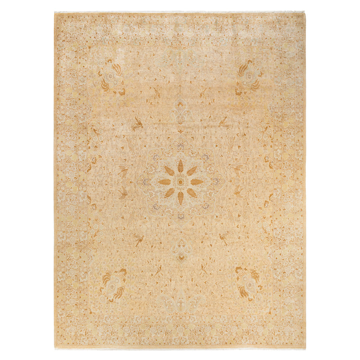 Ivory Traditional Mogul Wool Rug - 9'3" x 12'4"