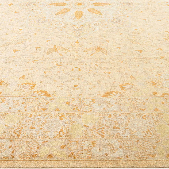 Ivory Traditional Mogul Wool Rug - 9'3" x 12'4"