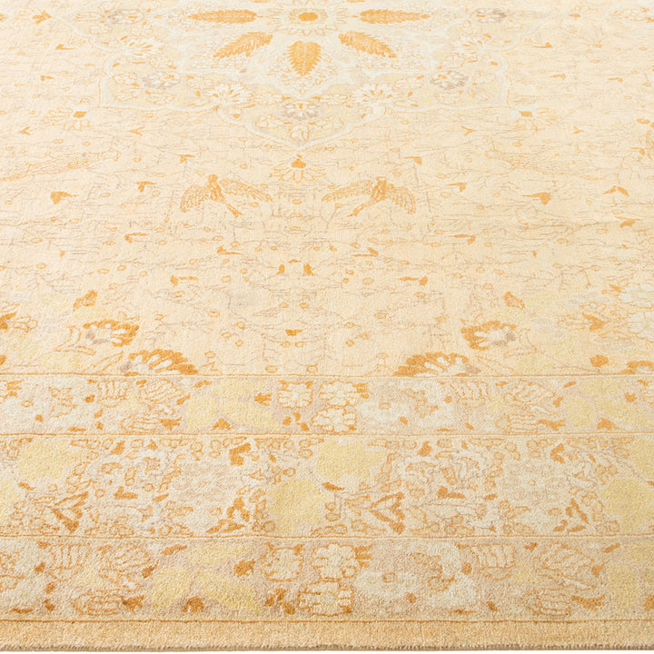 Ivory Traditional Mogul Wool Rug - 9'3" x 12'4"