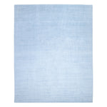 Light Blue Solid Art Silk Blend Rug 9' x 12'