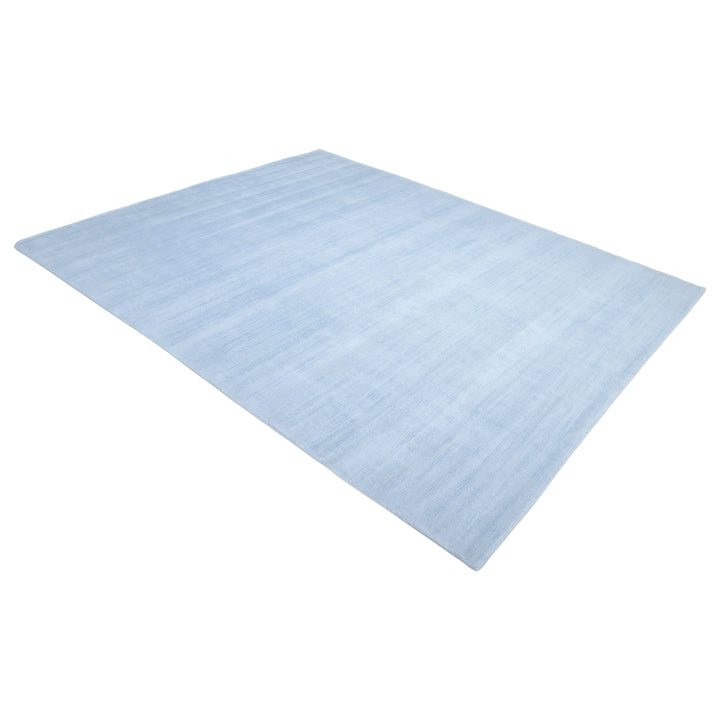 Light Blue Solid Art Silk Blend Rug 9' x 12'