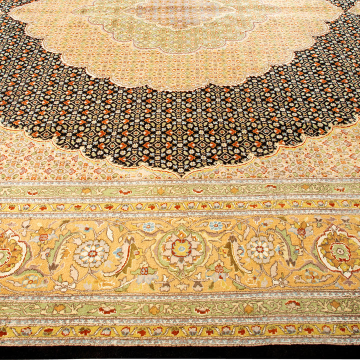 Black Traditional Mogul Wool Rug - 10'2" x 14'10"