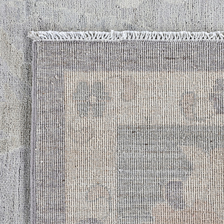 Light Grey Traditional Oushak Wool Rug - 9' x 11'9"
