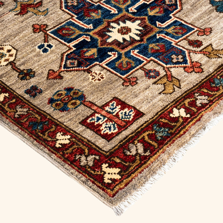 Grey Traditional Serapi Wool Rug - 5'11" x 8'10"