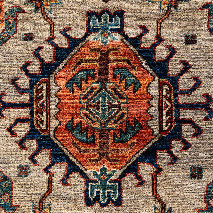 Grey Traditional Serapi Wool Rug - 5'11" x 8'10"