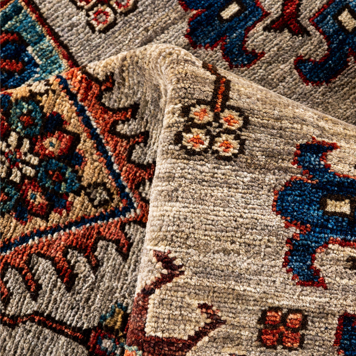 Grey Traditional Serapi Wool Rug - 5'11" x 8'10"