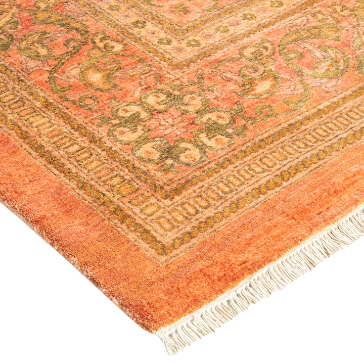 Pink Traditional Mogul Wool Rug - 10'2" x 14'2"