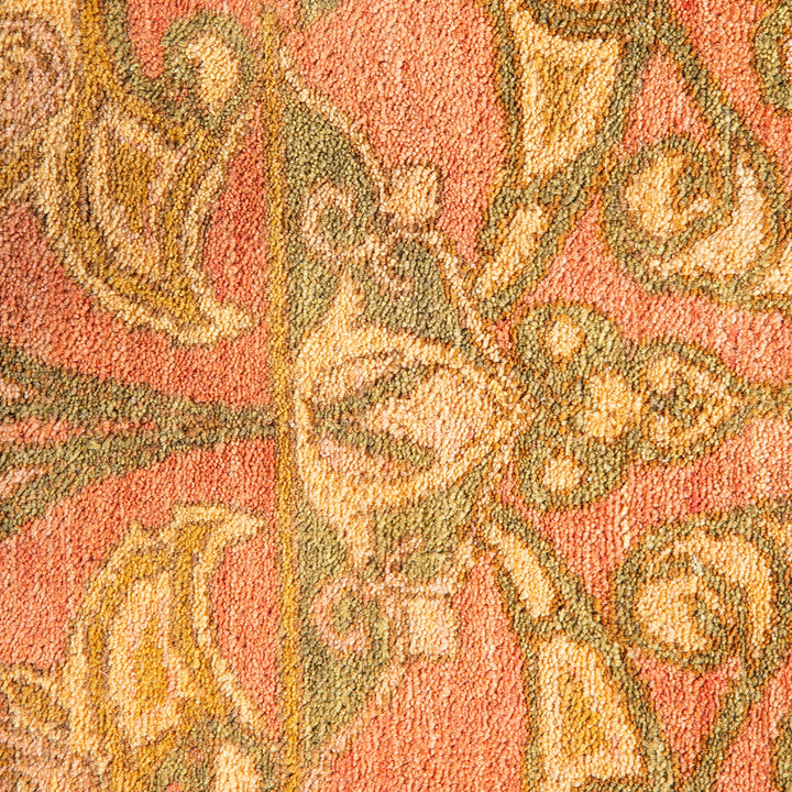 Pink Traditional Mogul Wool Rug - 10'2" x 14'2"