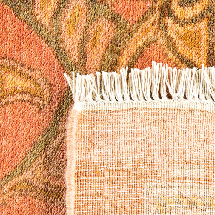 Pink Traditional Mogul Wool Rug - 10'2" x 14'2"