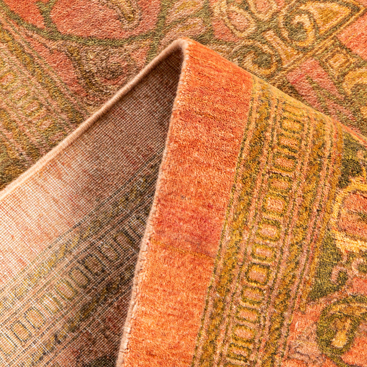 Pink Traditional Mogul Wool Rug - 10'2" x 14'2"