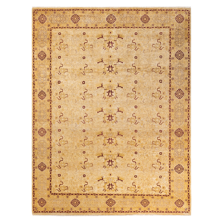 Ivory Traditional Mogul Wool Rug - 8'2" x 10'5"