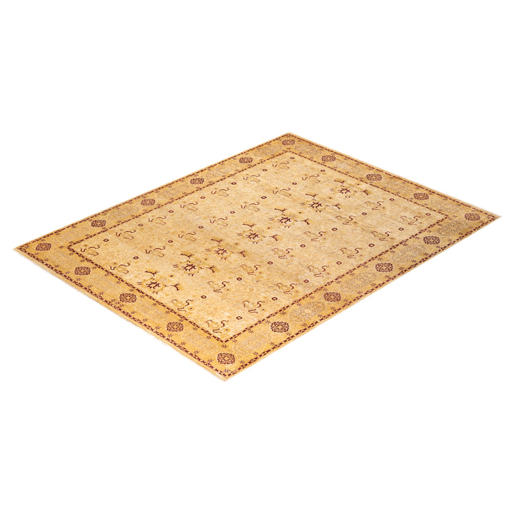 Ivory Traditional Mogul Wool Rug - 8'2" x 10'5"
