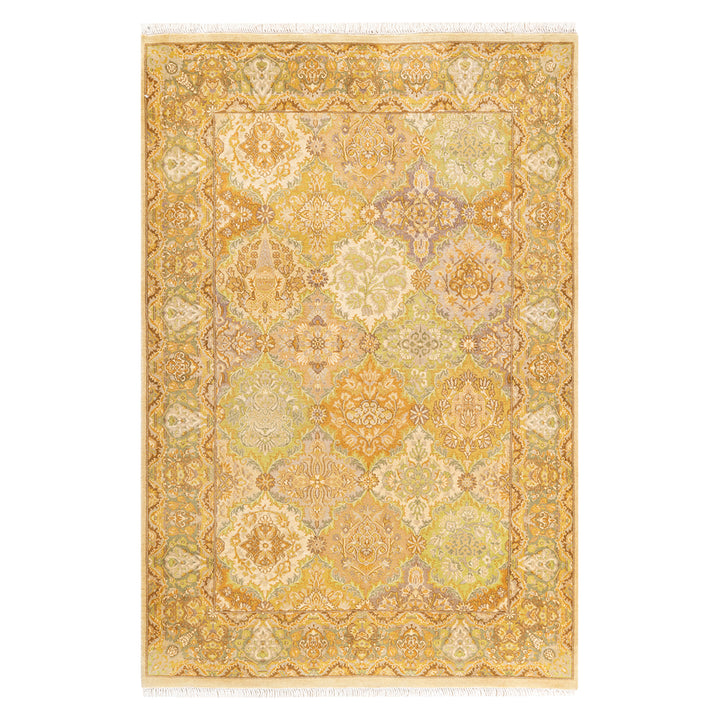 Ivory Traditional Mogul Wool Rug - 4'1" x 6'1"