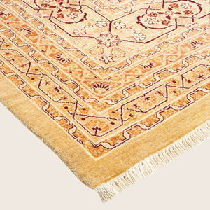 Ivory Traditional Mogul Wool Rug - 8'2" x 10'3" - hover
