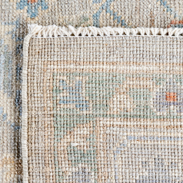 Light Grey Traditional Colorful Oushak Wool Rug - 8'1" x 9'11"