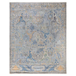 Grey Traditional Colorful Oushak Wool Rug - 8'1" x 9'11"
