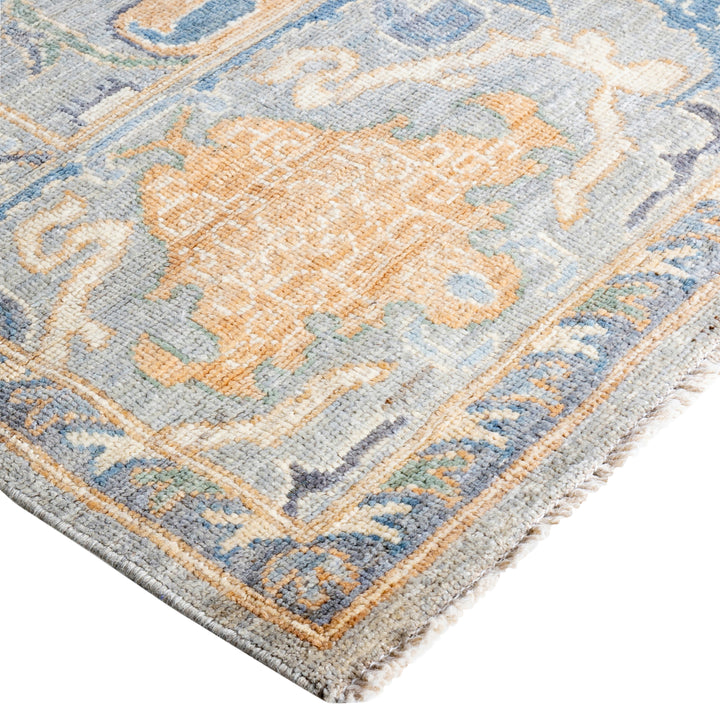 Grey Traditional Colorful Oushak Wool Rug - 8'1" x 9'11"