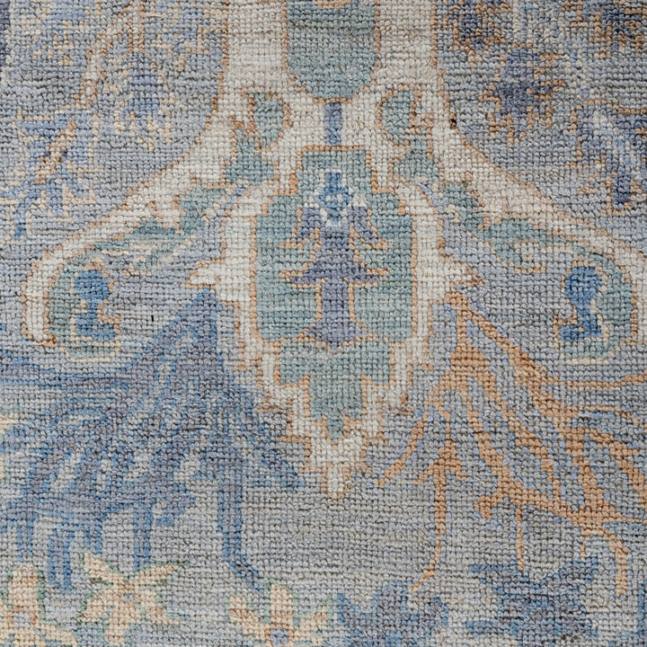 Grey Traditional Colorful Oushak Wool Rug - 8'1" x 9'11"