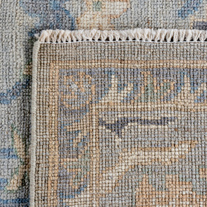 Grey Traditional Colorful Oushak Wool Rug - 8'1" x 9'11"