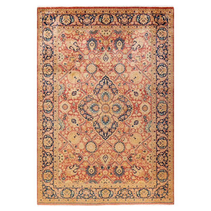 Purple Traditional Mogul Wool Rug - 6'1" x 8'10"