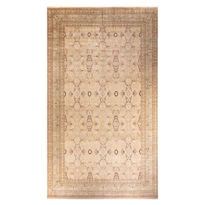 Beige Traditional Mogul Wool Rug - 9'2" x 16'4"