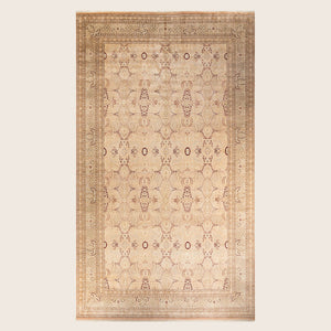 Beige Traditional Mogul Wool Rug - 9'2" x 16'4"