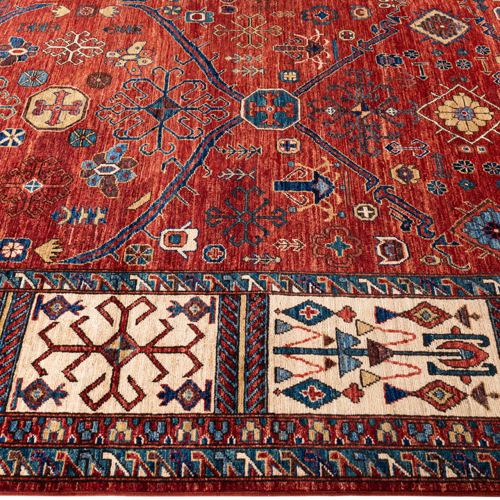 Red Traditional Serapi Wool Rug - 9' x 12'