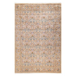 Ivory Traditional Mogul Wool Rug - 6'1" x 9'