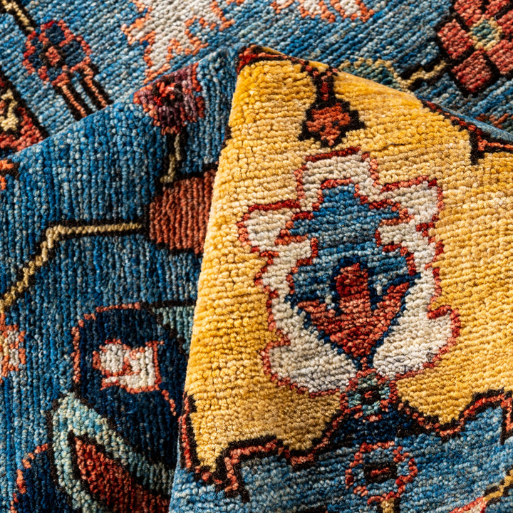 Light Blue Traditional Serapi Wool Rug - 8' x 9'8"