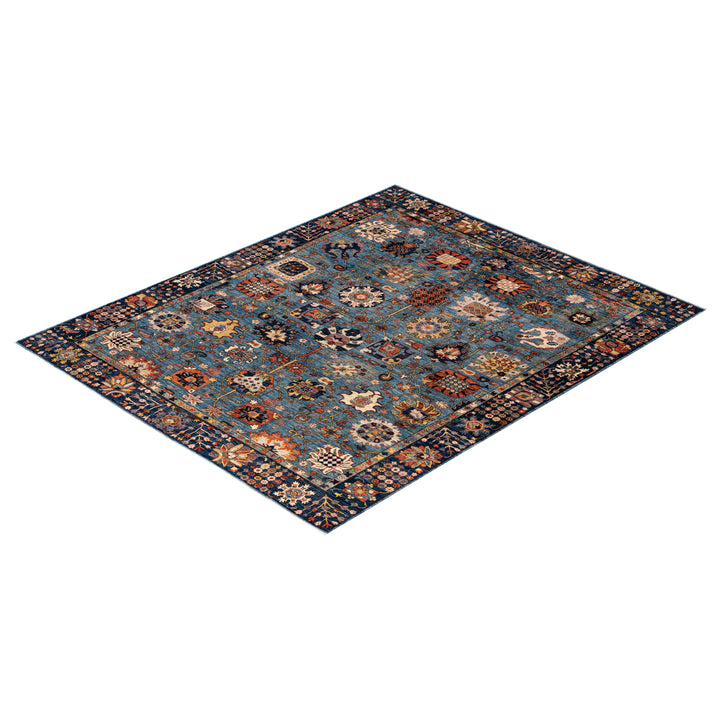Light Blue Traditional Serapi Wool Rug - 8' x 9'8"