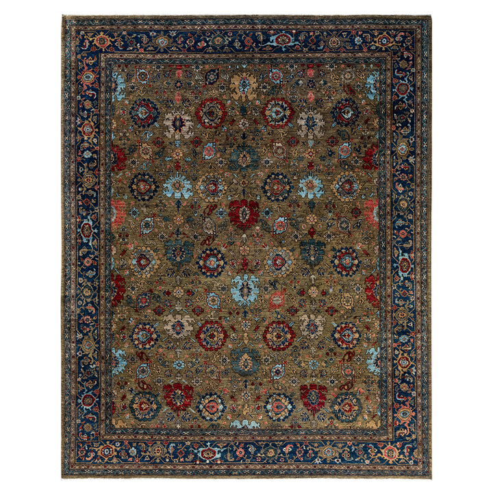 Brown Traditional Serapi Wool Rug - 9'2" x 11'6"